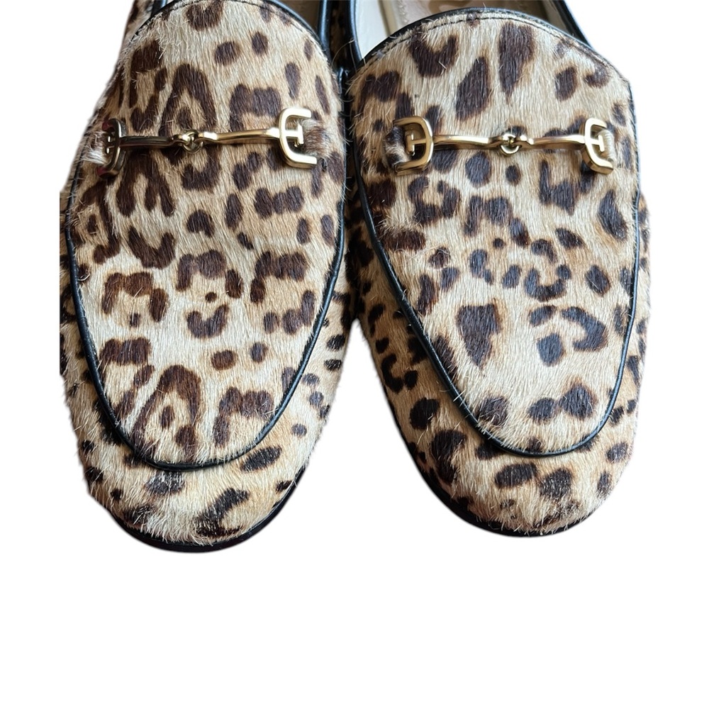 Sam Edelman Loafers Womens 7 Brown Leopard Calf Hair Jordy Slip On Flats Leather - Picture 4 of 8
